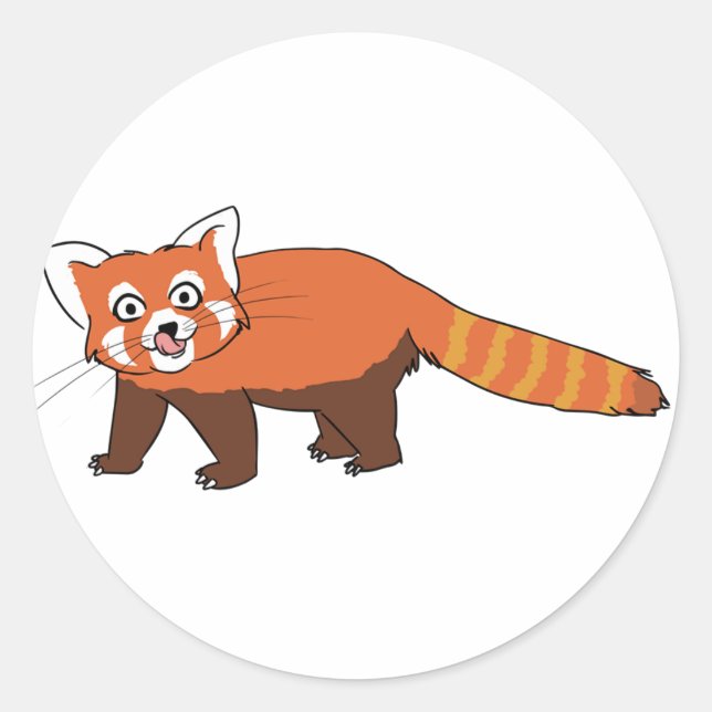 Sticker Rond Panda Rouge Carton Mignonne Sticking Out Langue (Devant)