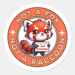 Sticker Rond Panda Rouge Juste génial