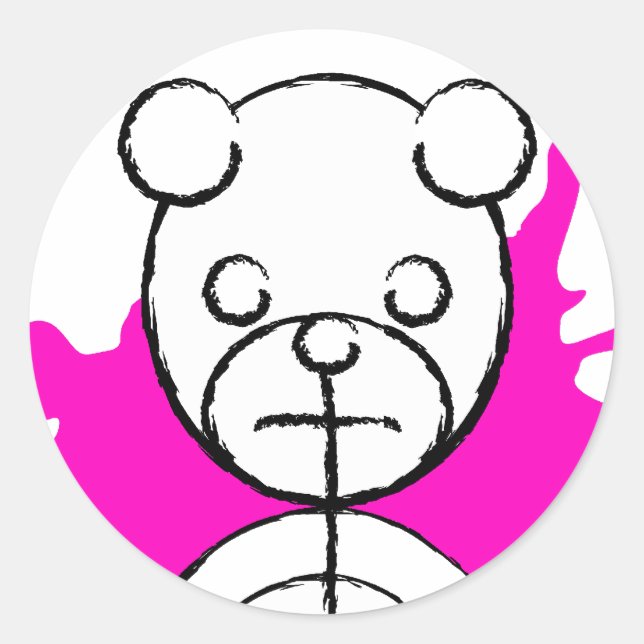Sticker Rond panda splatz. (Devant)
