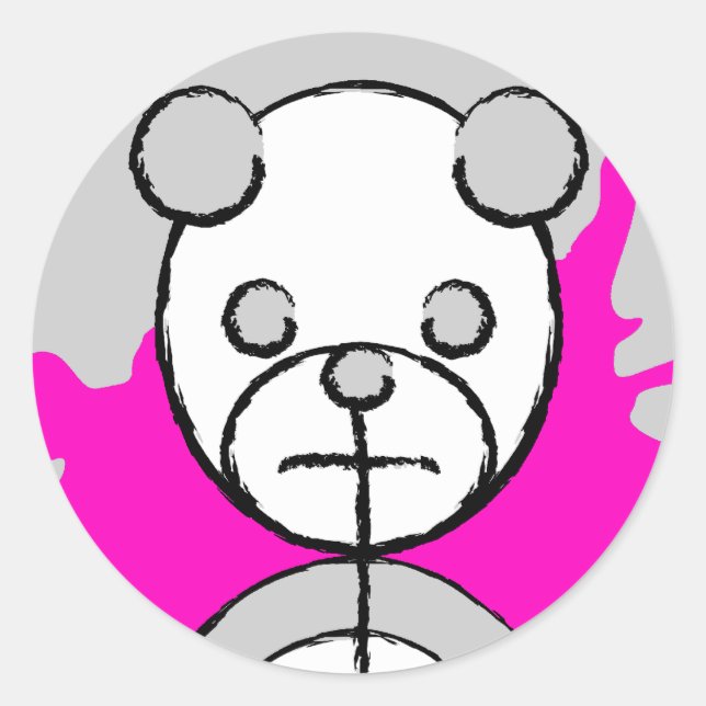 Sticker Rond panda splatz. (Devant)