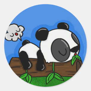 Sticker Rond panda tot