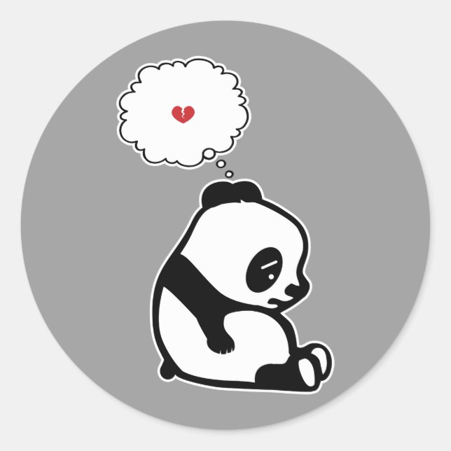 Sticker Rond Panda triste (Devant)