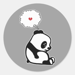 Sticker Rond Panda triste