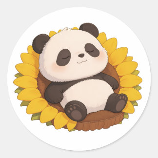 Sticker Rond panda,warm,healing,slow-paced,inner peace #013