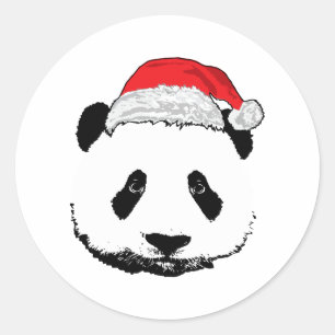 Sticker Rond Panda X-Mas