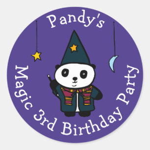 Sticker Rond Pandy personnalisé la Panda Magique fête d'anniver