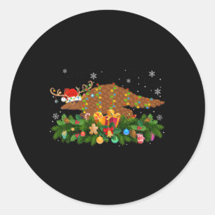 Sticker Rond Pangolin Amateur d'animaux Renne Chapeau de Père N