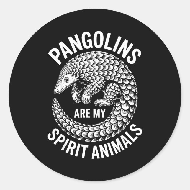 Sticker Rond Pangolins Srit Animals Funny Pangolin  (Devant)