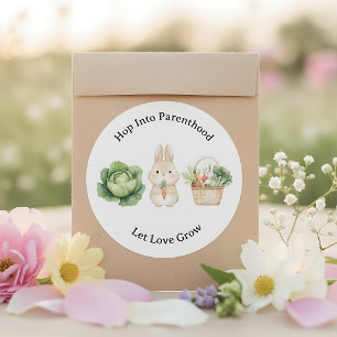 Sticker Rond Panier de légumes Lapin de conte de fées Cadeau de