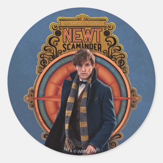 Sticker Rond Panneau Art Nouveau NEWT SCAMANDER™ Walking (Devant)