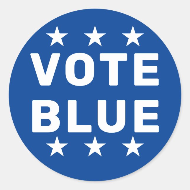 Sticker Rond Panneau bleu Vote (Devant)