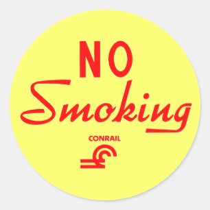 Sticker Rond Panneau Conrail No Smoking