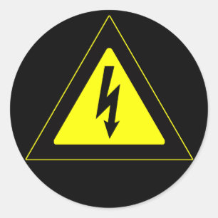 Sticker Rond Panneau d'avertissement à haute tension