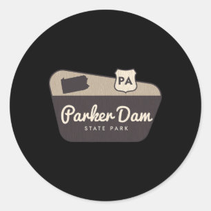 Sticker Rond Panneau de bienvenue du parc d'État de Parker Dam