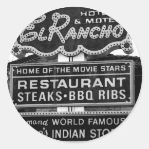 Sticker Rond Panneau de l'hôtel El Rancho