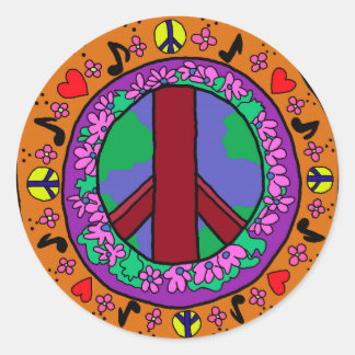 Sticker Rond Panneau de paix
