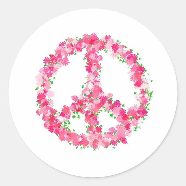 Sticker Rond Panneau de paix (Devant)