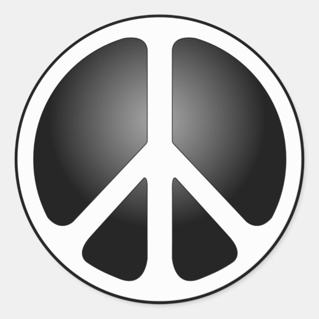 Sticker Rond Panneau de paix (Devant)