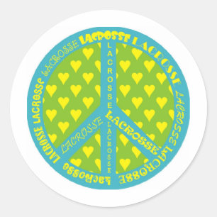 Sticker Rond Panneau de paix avec crosse en cadre