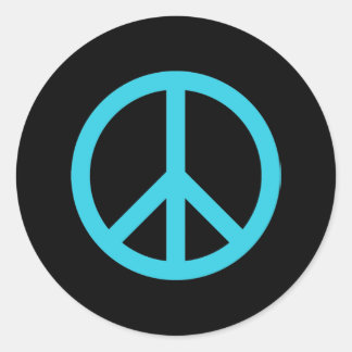 Sticker Rond Panneau de paix bleu