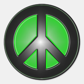 Sticker Rond Panneau de paix vert