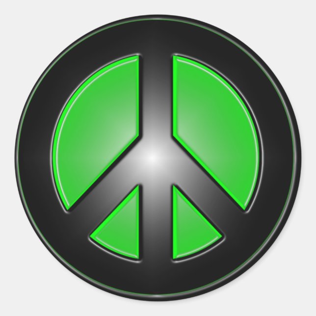 Sticker Rond Panneau de paix vert (Devant)