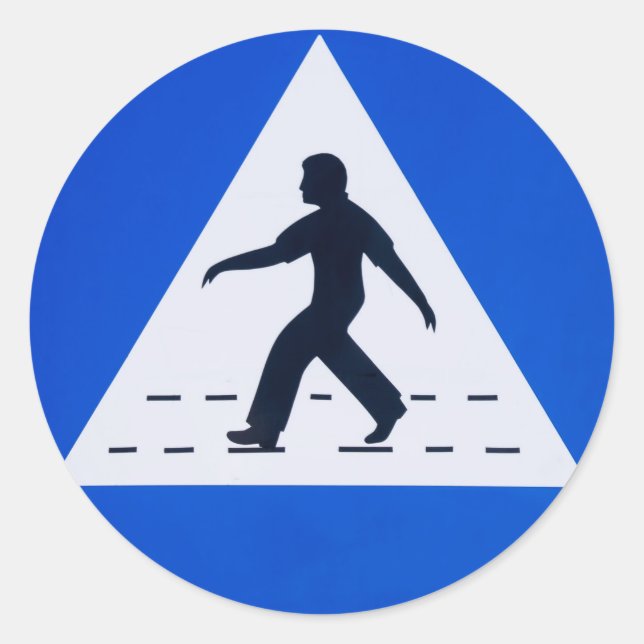 Sticker Rond Panneau de passage pour piétons omanais - Mascate, (Devant)