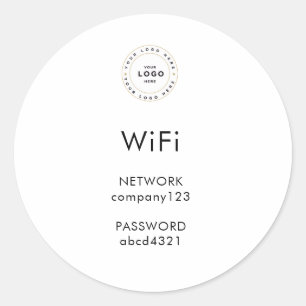 Sticker Rond Panneau de réseau Wifi d'entreprise Morden Sing