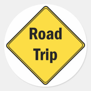 Sticker Rond Panneau de route - Voyage sur route