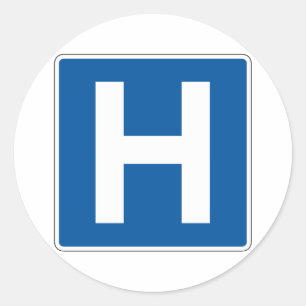 Sticker Rond Panneau de rue de l'hôpital