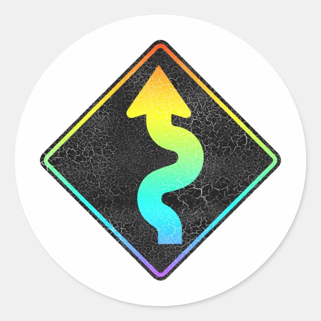 Sticker Rond panneau de rue en courbe (Devant)
