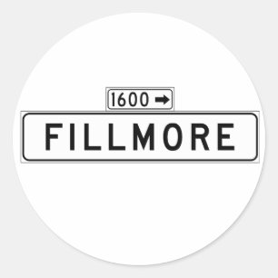 Sticker Rond Panneau de rue Fillmore St, San Francisco