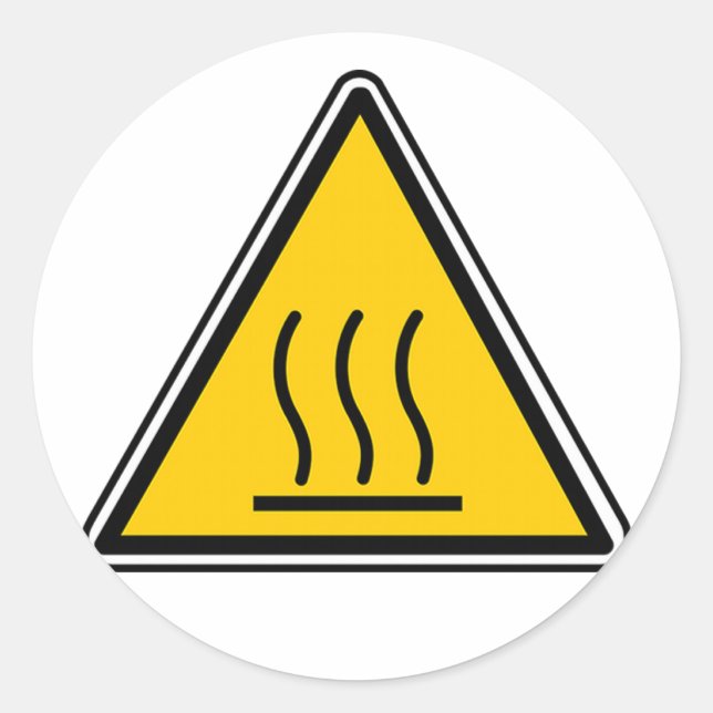 Sticker Rond Panneau de surface chaude (Devant)