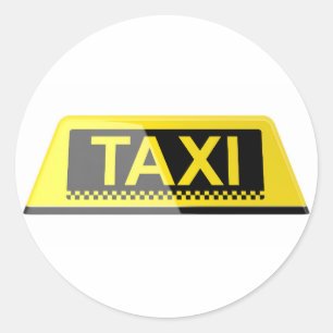 Sticker Rond Panneau de taxi