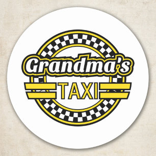 Sticker Rond Panneau de taxi de grand-mère