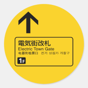 Sticker Rond Panneau ferroviaire de la porte de ville électriq
