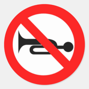 Sticker Rond Panneau interdit de klaxonner