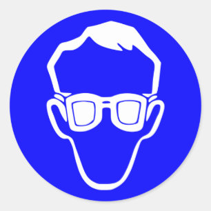 Sticker Rond Panneau Lunettes de Protection Requises