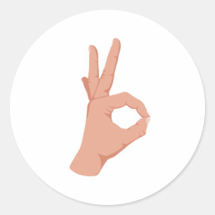 Sticker Rond Panneau main OK