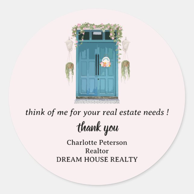 Sticker Rond Panneau Merci immobilier (Devant)