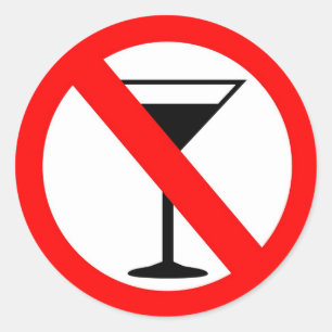 Sticker Rond Panneau Pas d'alcool