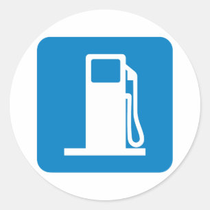 Sticker Rond Panneau routier de la station-service