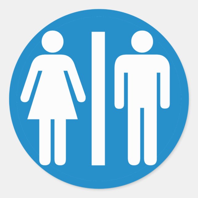 Sticker Rond Panneau routier Installations de toilettes (Devant)