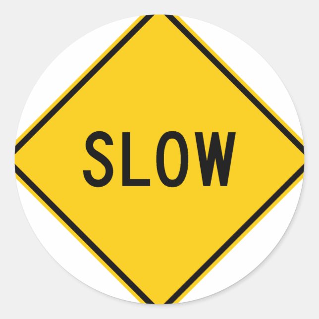 Sticker Rond Panneau routier lent (Devant)