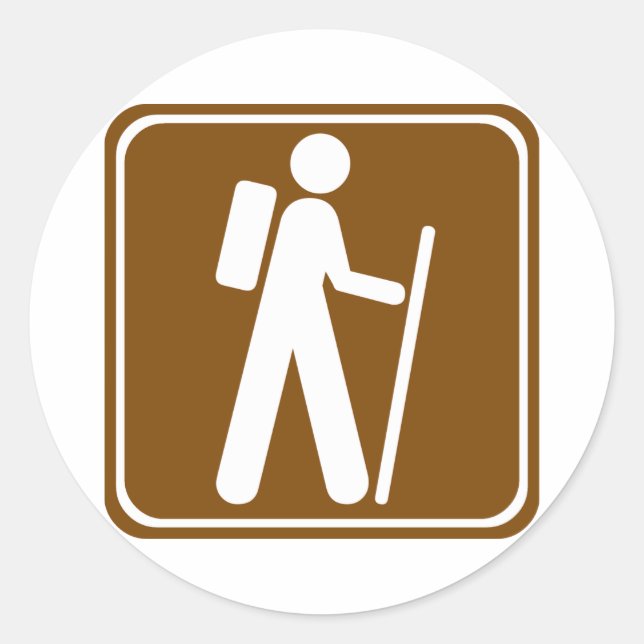 Sticker Rond Panneau routier randonnée (Devant)