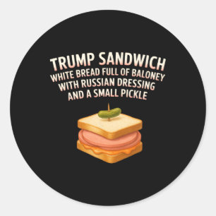 Sticker Rond Panneau sandwich anti-Trump Drôle Donald