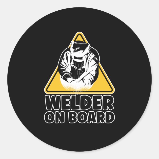 Sticker Rond Panneau soudeur à bord (Devant)