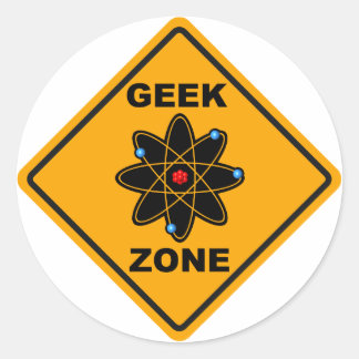 Sticker Rond Panneau Zone Geek
