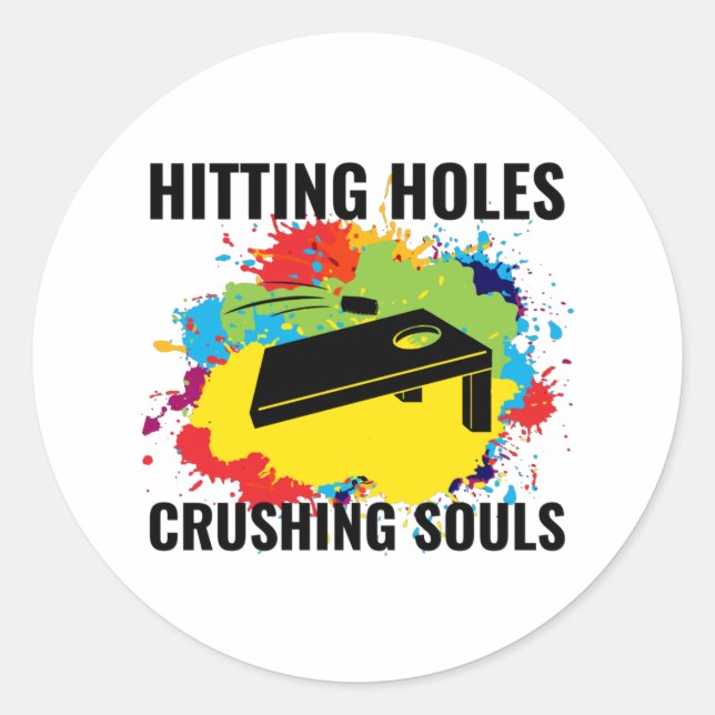Sticker Rond Panneaux de jeu Cornhole Sacs amusant (Devant)