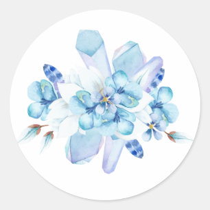 Sticker Rond Panseuse violette, cristal en aquarelle